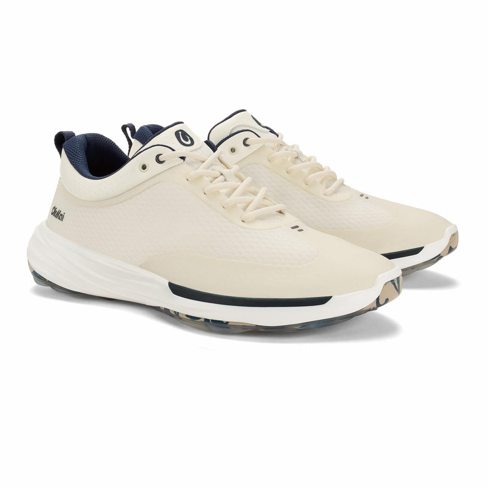 Olukai Mākena Waterproof Golf Shoes - White Sand | Men Golf