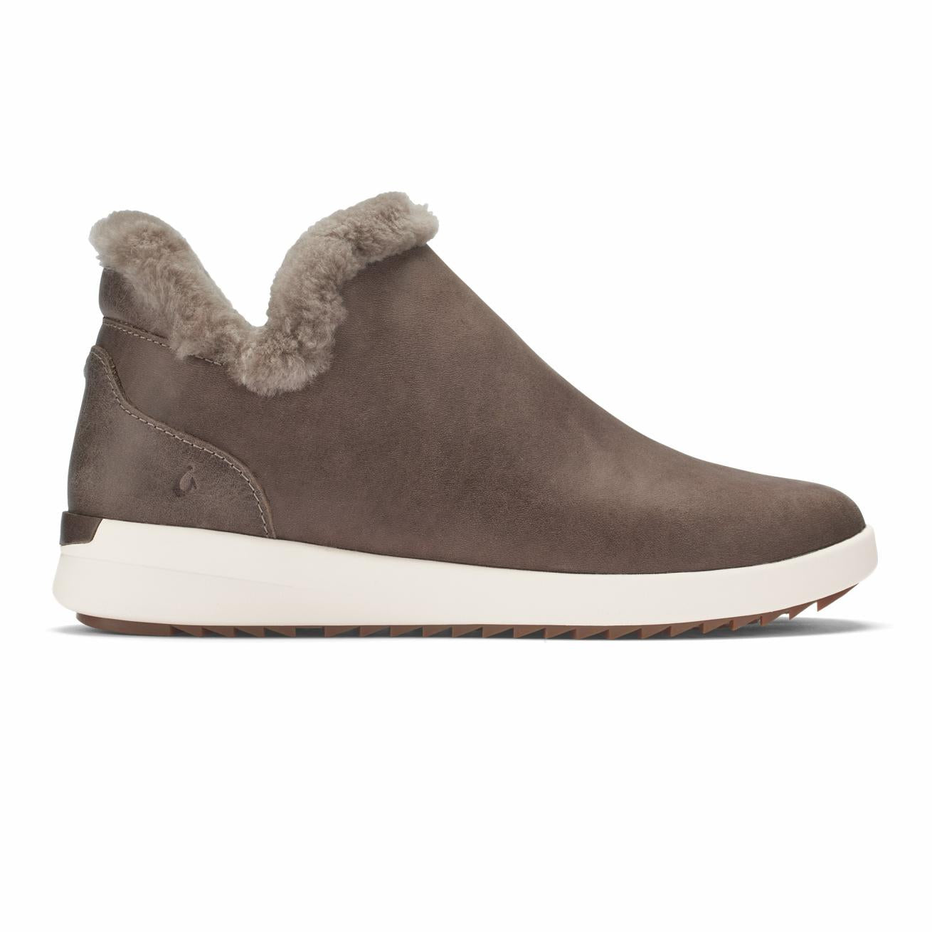 Olukai Mālua Hulu Booties - Warm Taupe / Off White | Women Leather