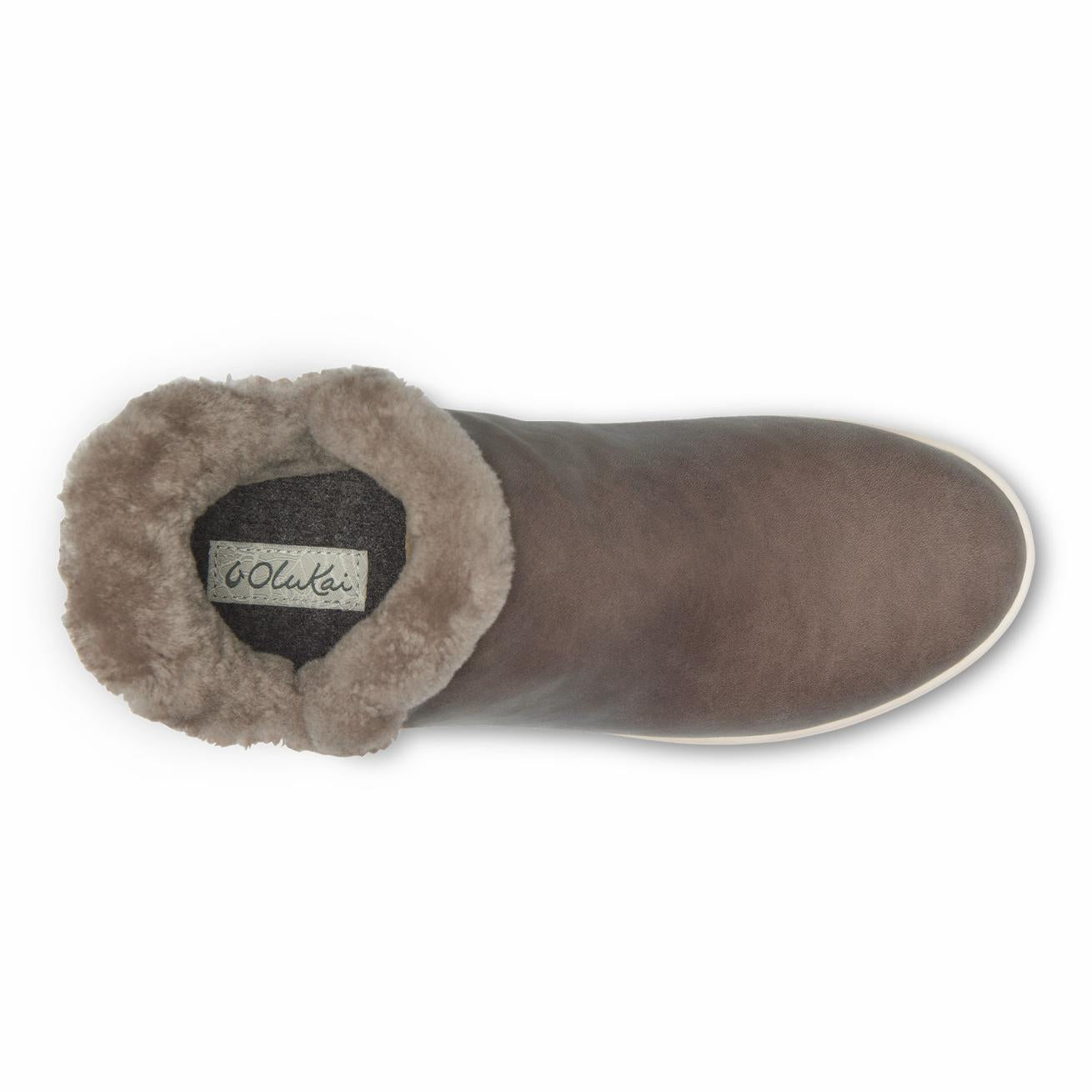 Olukai Mālua Hulu Booties - Warm Taupe / Off White | Women Leather