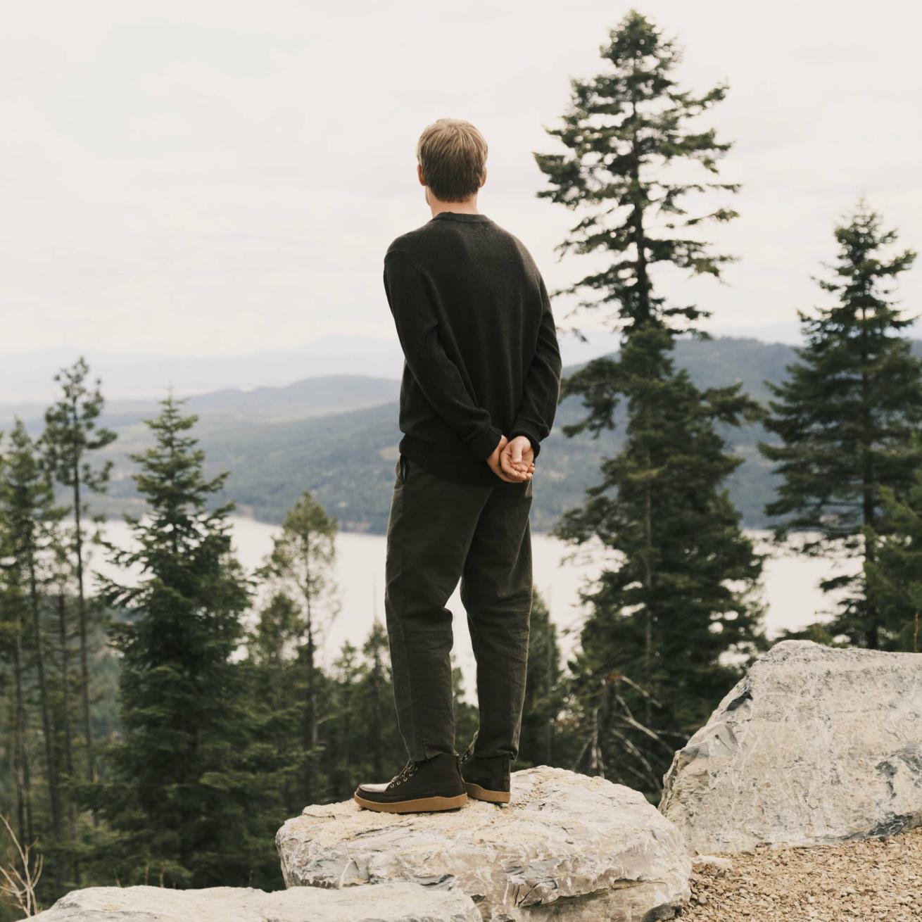 Olukai Mōlina Waterproof Leather Boots - Dark Wood | Men Leather