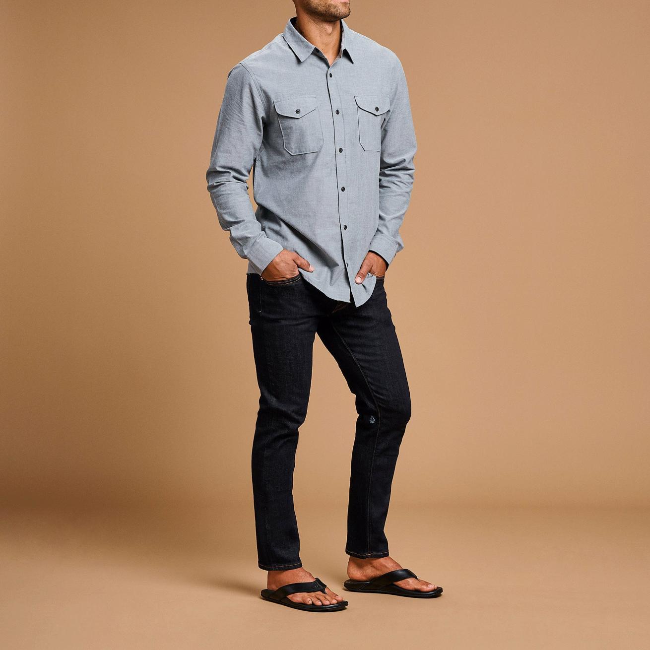 Olukai Mekila Full-Grain Leather Beach Sandals - Black | Men Leather