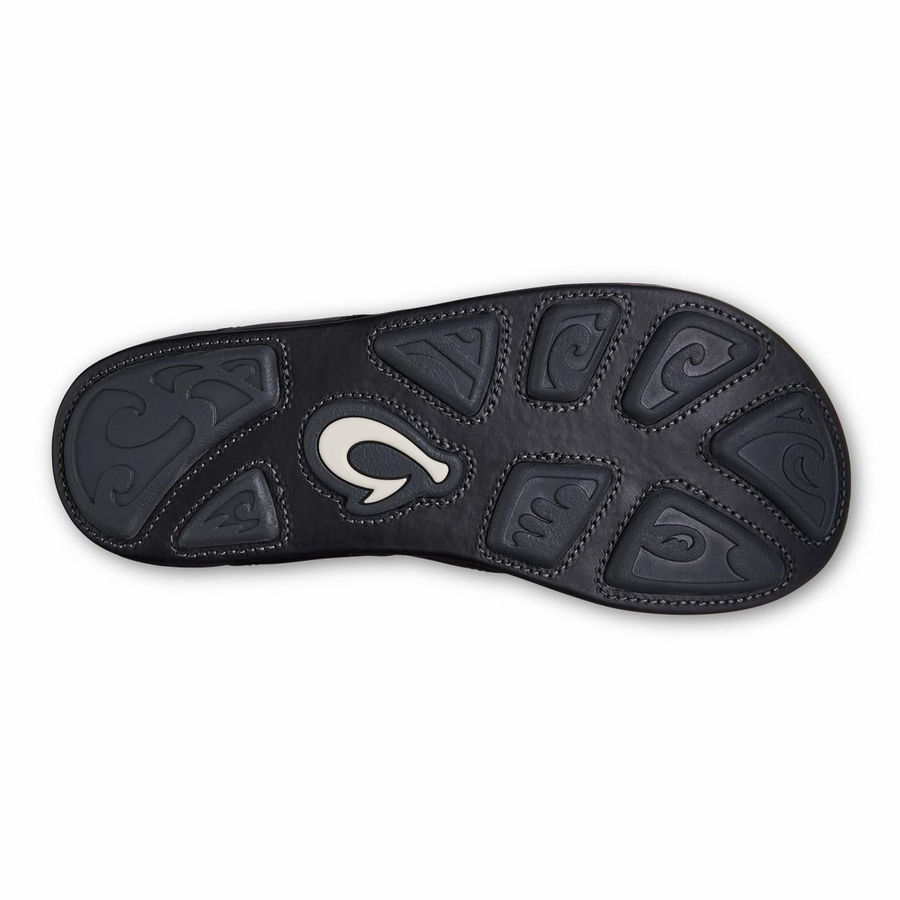 Olukai Mekila Full-Grain Leather Beach Sandals - Black | Men Leather