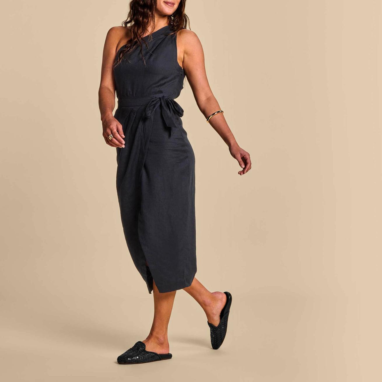 Olukai Mi‘i Woven Leather Mule Shoes - Black | Women Slip-On