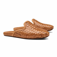Olukai Mi‘i Woven Leather Mule Shoes - Fox | Women Leather