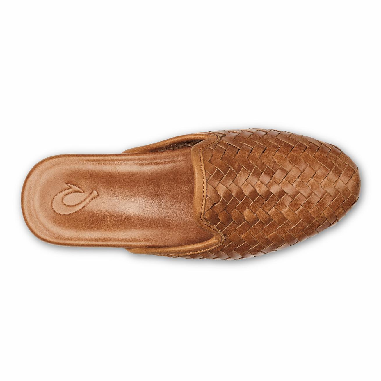 Olukai Mi‘i Woven Leather Mule Shoes - Fox | Women Leather