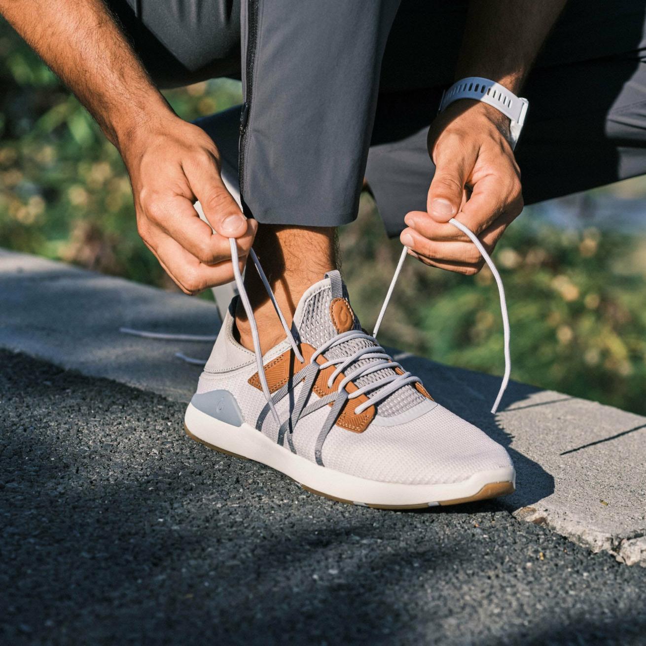 Olukai Mio Lī Athletic Shoes - Mist Grey / Poi | Men Sneakers