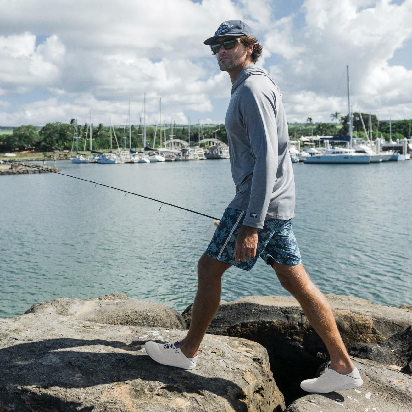 Olukai Moku Pae Boat Shoes - Bright White / Pacifica | Men Boat Shoes
