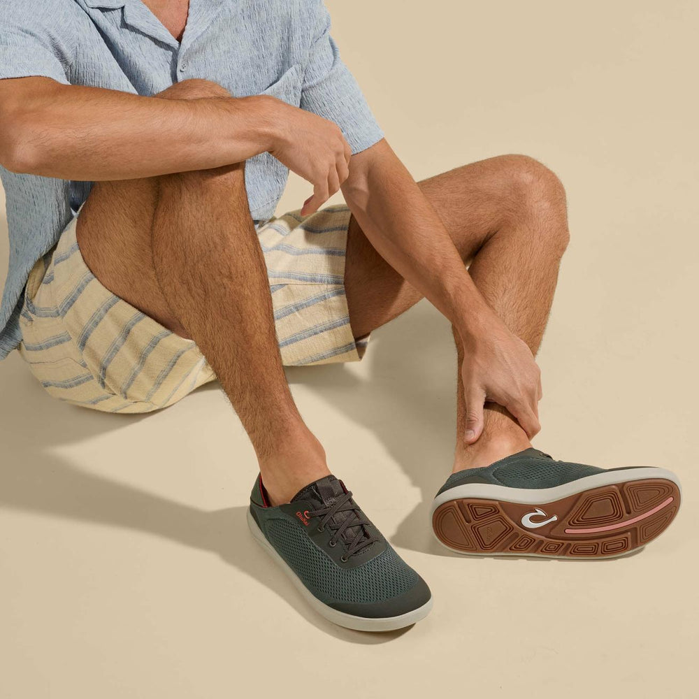Olukai Moku Pae Boat Shoes - Island Salt / Koi | Men Boat Shoes