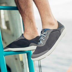 Olukai Moku Pae Boat Shoes - Pavement / Vintage Blue | Men Water-Friendly