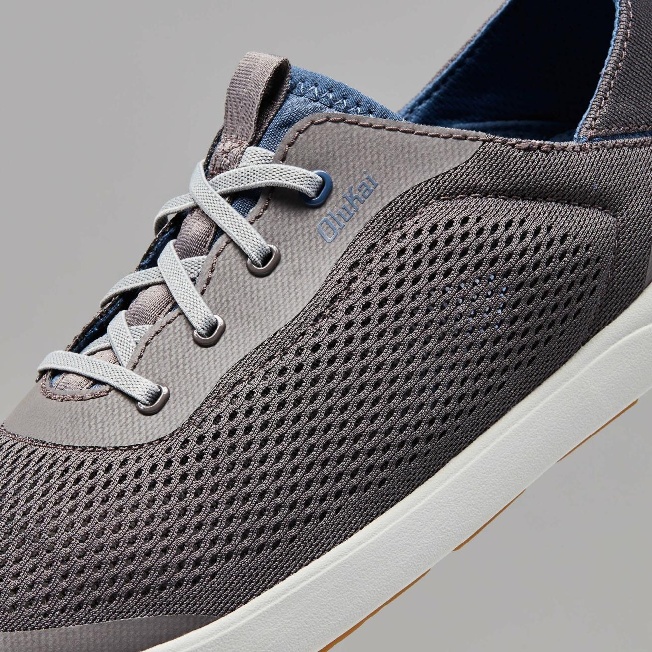 Olukai Moku Pae Boat Shoes - Pavement / Vintage Blue | Men Water-Friendly