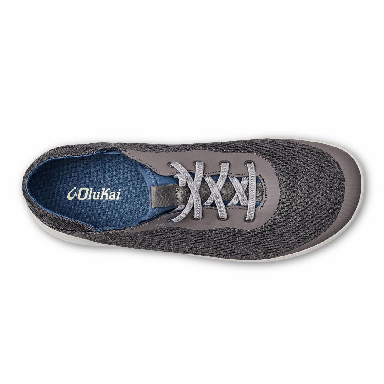 Olukai Moku Pae Boat Shoes - Pavement / Vintage Blue | Men Water-Friendly