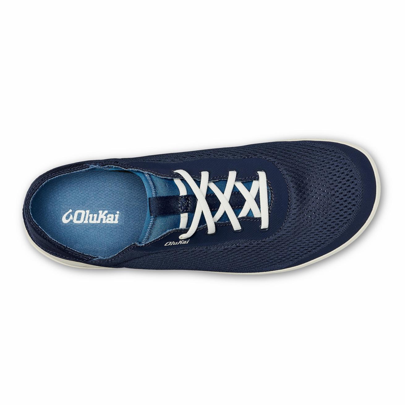 Olukai Moku Pae Boat Shoes - Trench Blue / Off White | Men Boat Shoes
