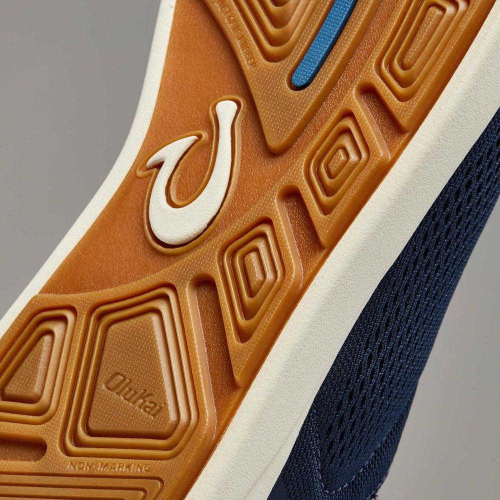 Olukai Moku Pae Boat Shoes - Trench Blue / Off White | Men Boat Shoes