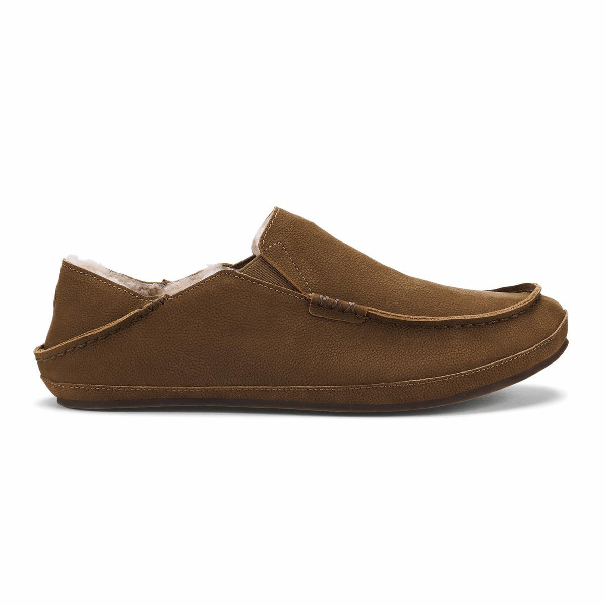Olukai Moloā Leather Slippers - Kona Coffee | Men Cold Weather