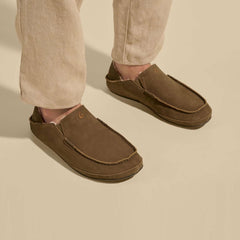 Olukai Moloā Leather Slippers - Kona Coffee | Men Cold Weather