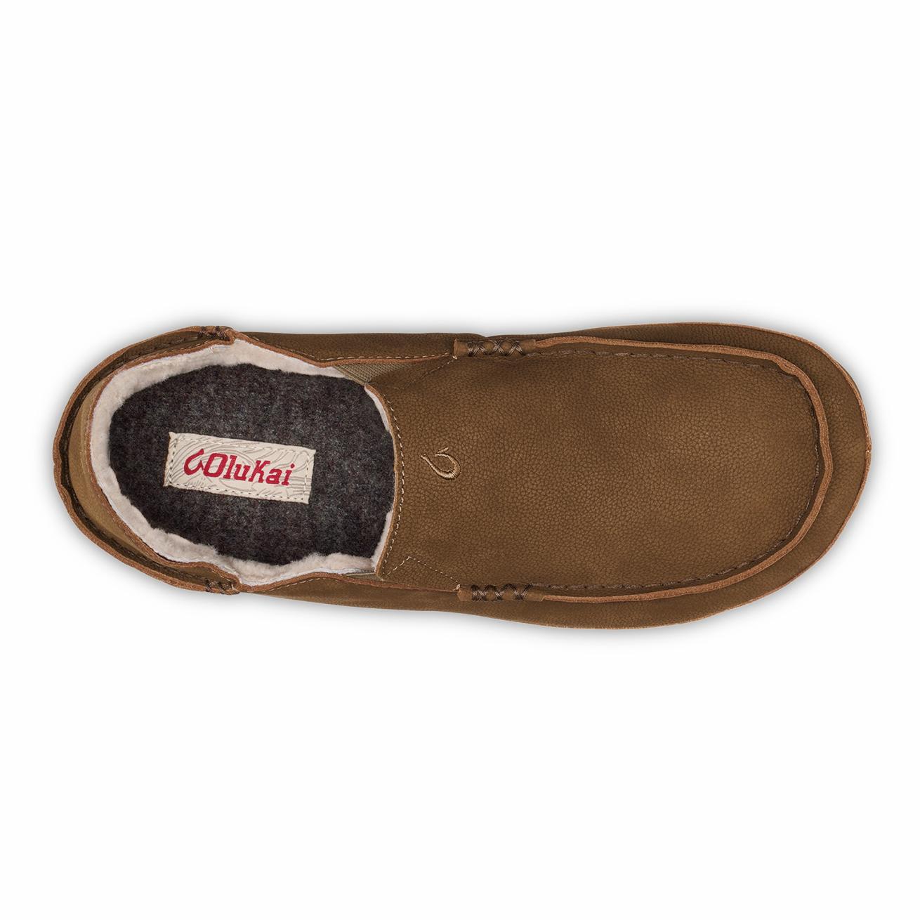 Olukai Moloā Leather Slippers - Kona Coffee | Men Cold Weather