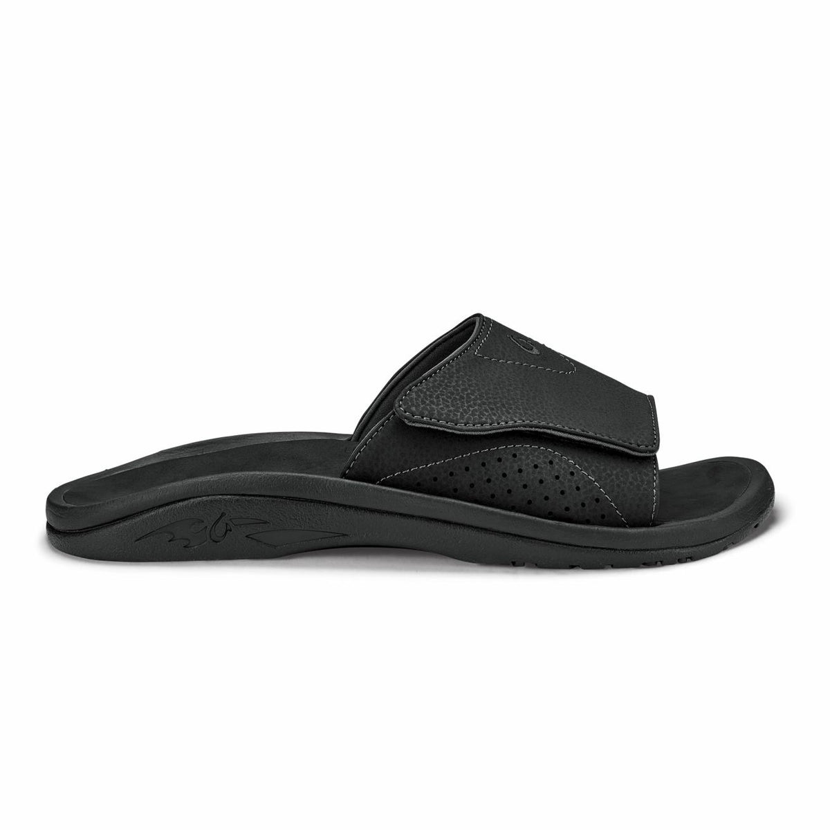 Olukai Nalu Slide Beach Slide Sandals - Black | Men Water-Friendly
