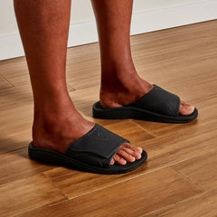 Olukai Nalu Slide Beach Slide Sandals - Black | Men Water-Friendly