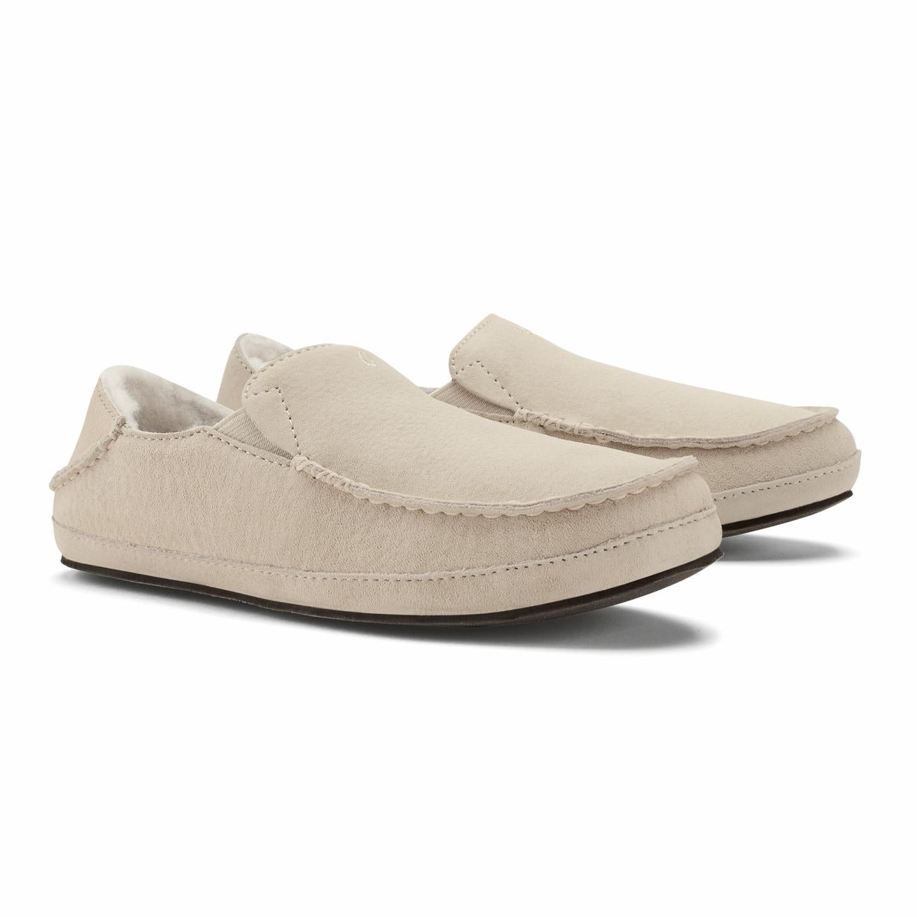 Olukai Nohea Leather Slippers - Bone | Women Arch Support