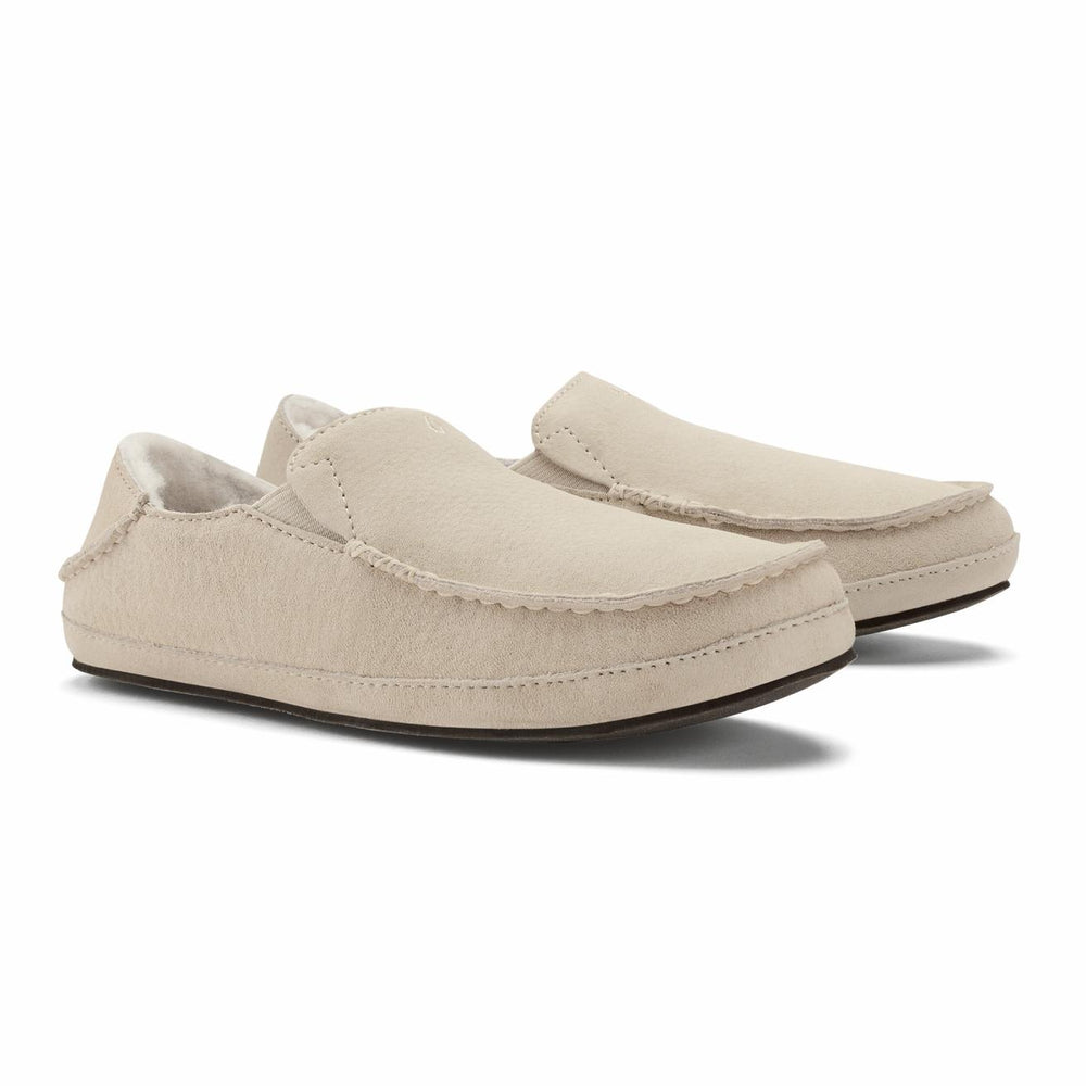 Olukai Nohea Leather Slippers - Bone | Women Arch Support
