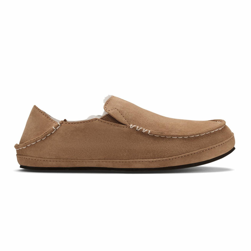 Olukai Nohea Leather Slippers - Tan | Women Arch Support
