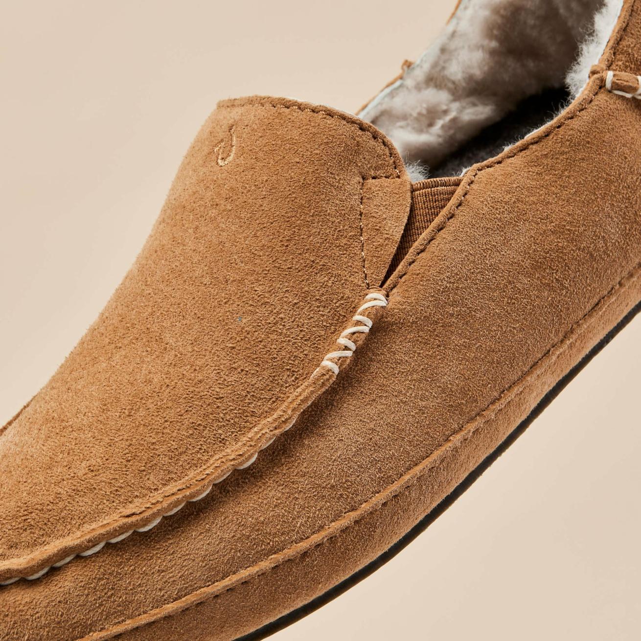 Olukai Nohea Leather Slippers - Tan | Women Arch Support