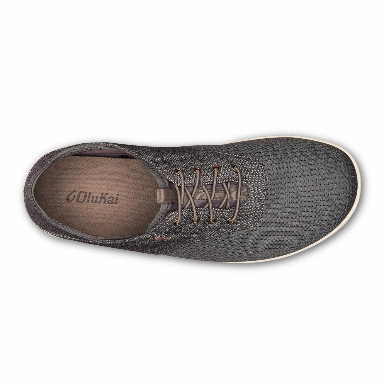 Olukai Nohea Moku Boat Shoes - Charcoal / Clay | Men Water-Friendly