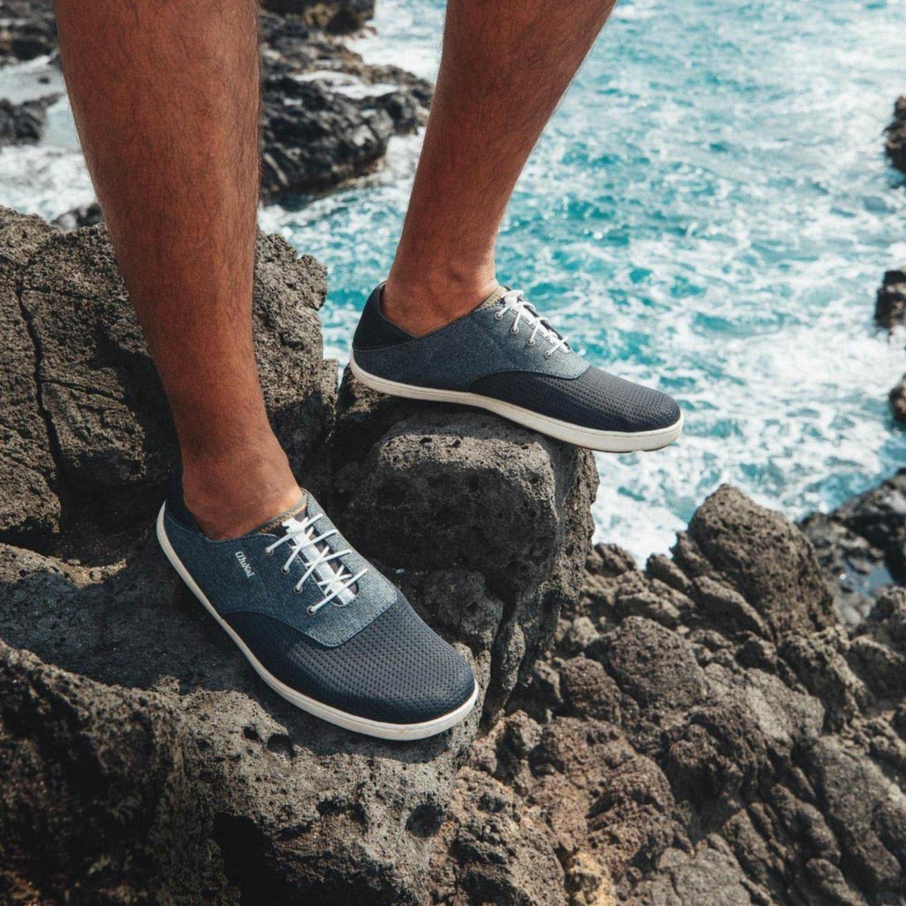 Olukai Nohea Moku Boat Shoes - Dark Shadow | Men Boat Shoes