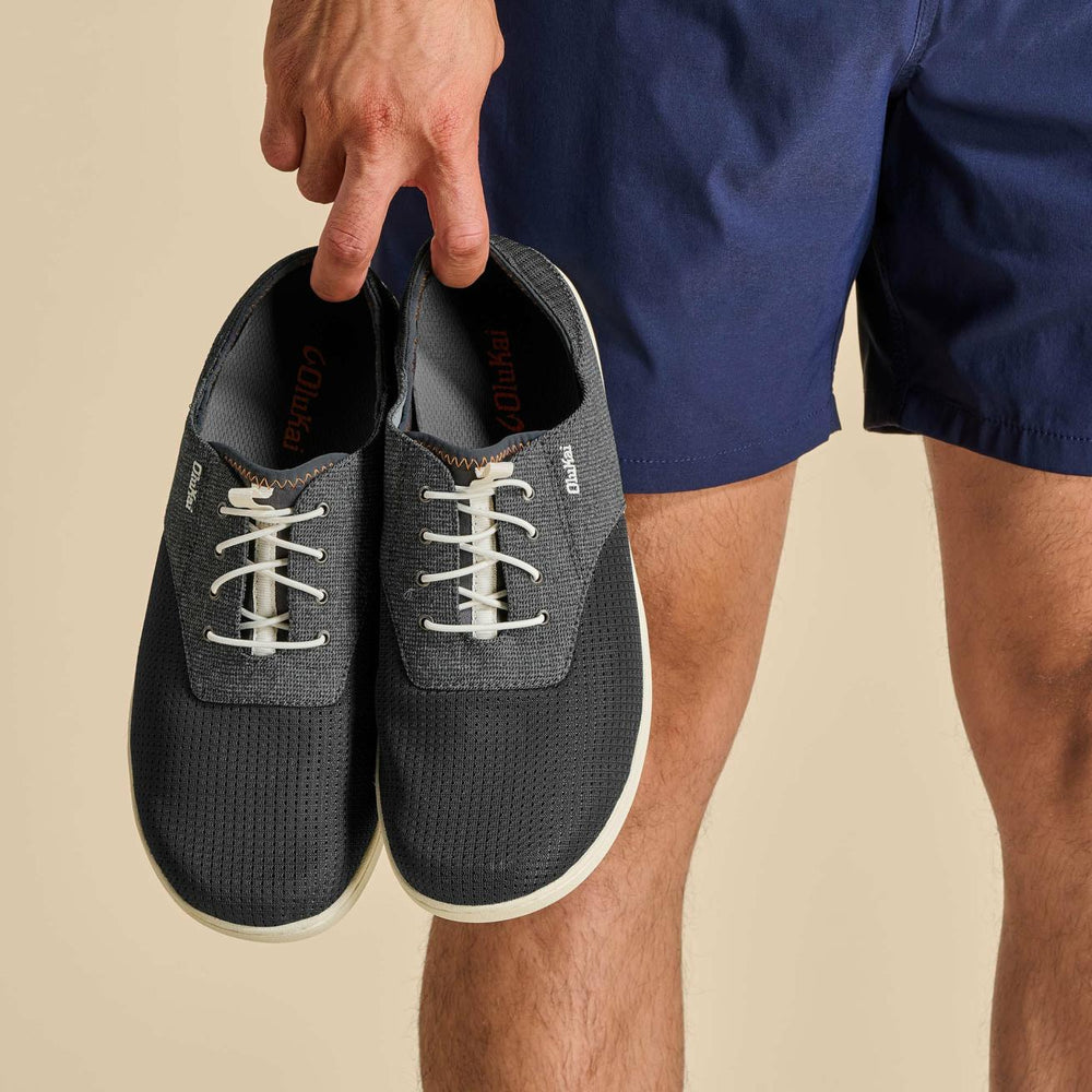 Olukai Nohea Moku Boat Shoes - Dark Shadow | Men Boat Shoes