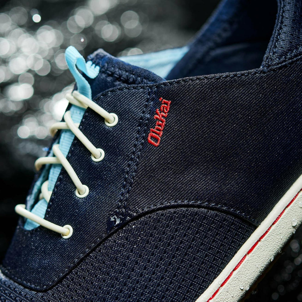 Olukai Nohea Moku Boat Shoes - Deepest Depths / White Sand | Men Boat Shoes