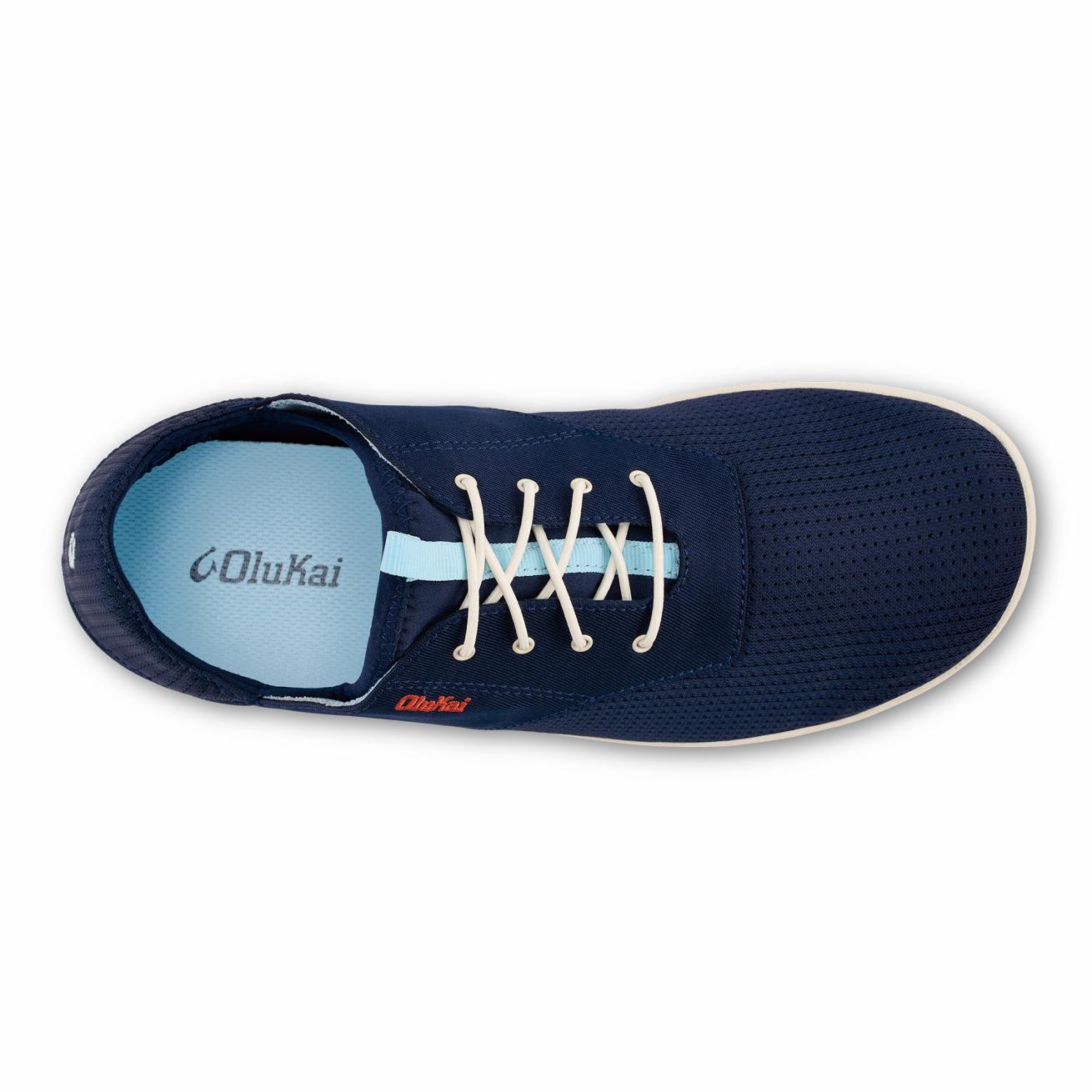 Olukai Nohea Moku Boat Shoes - Deepest Depths / White Sand | Men Boat Shoes