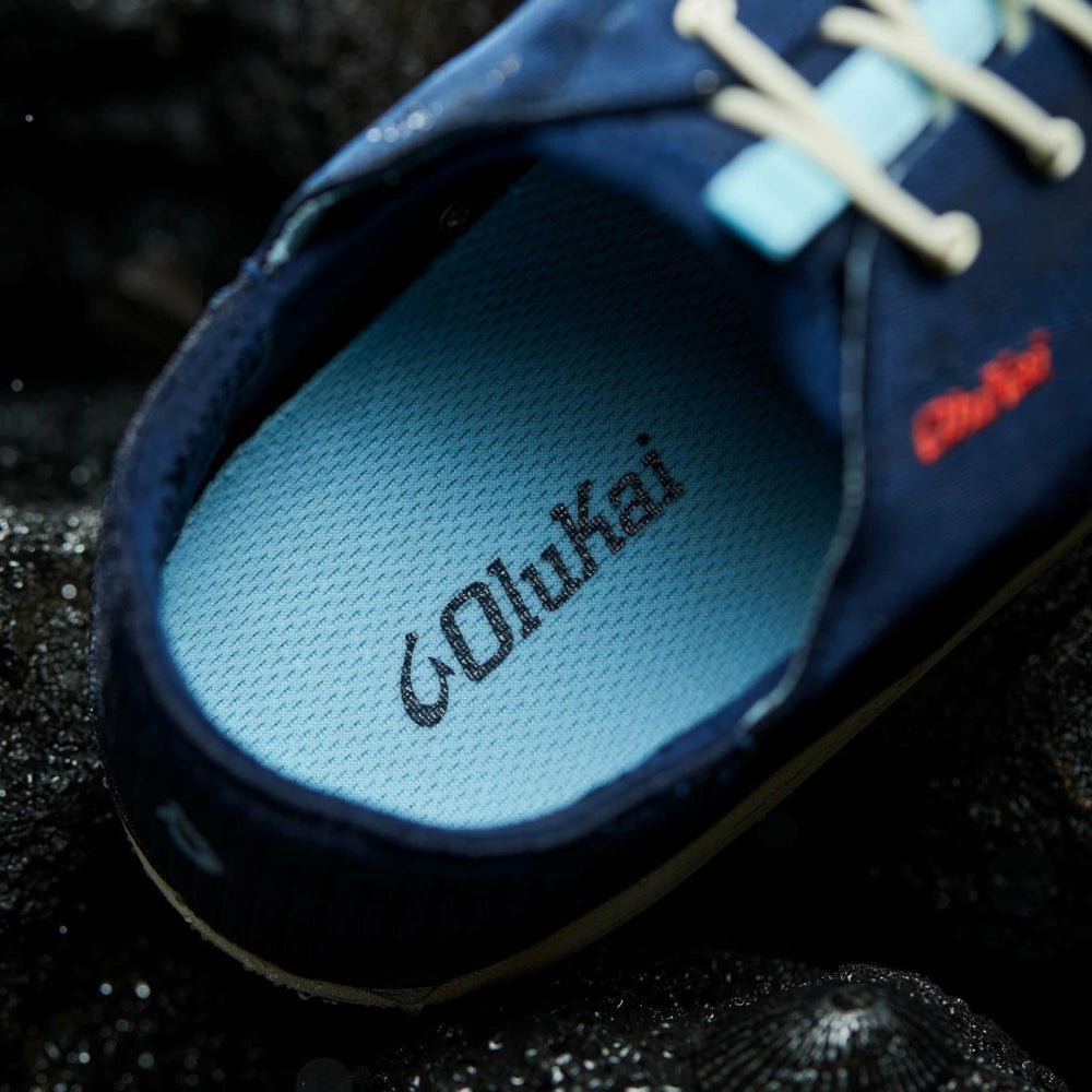 Olukai Nohea Moku Boat Shoes - Deepest Depths / White Sand | Men Boat Shoes