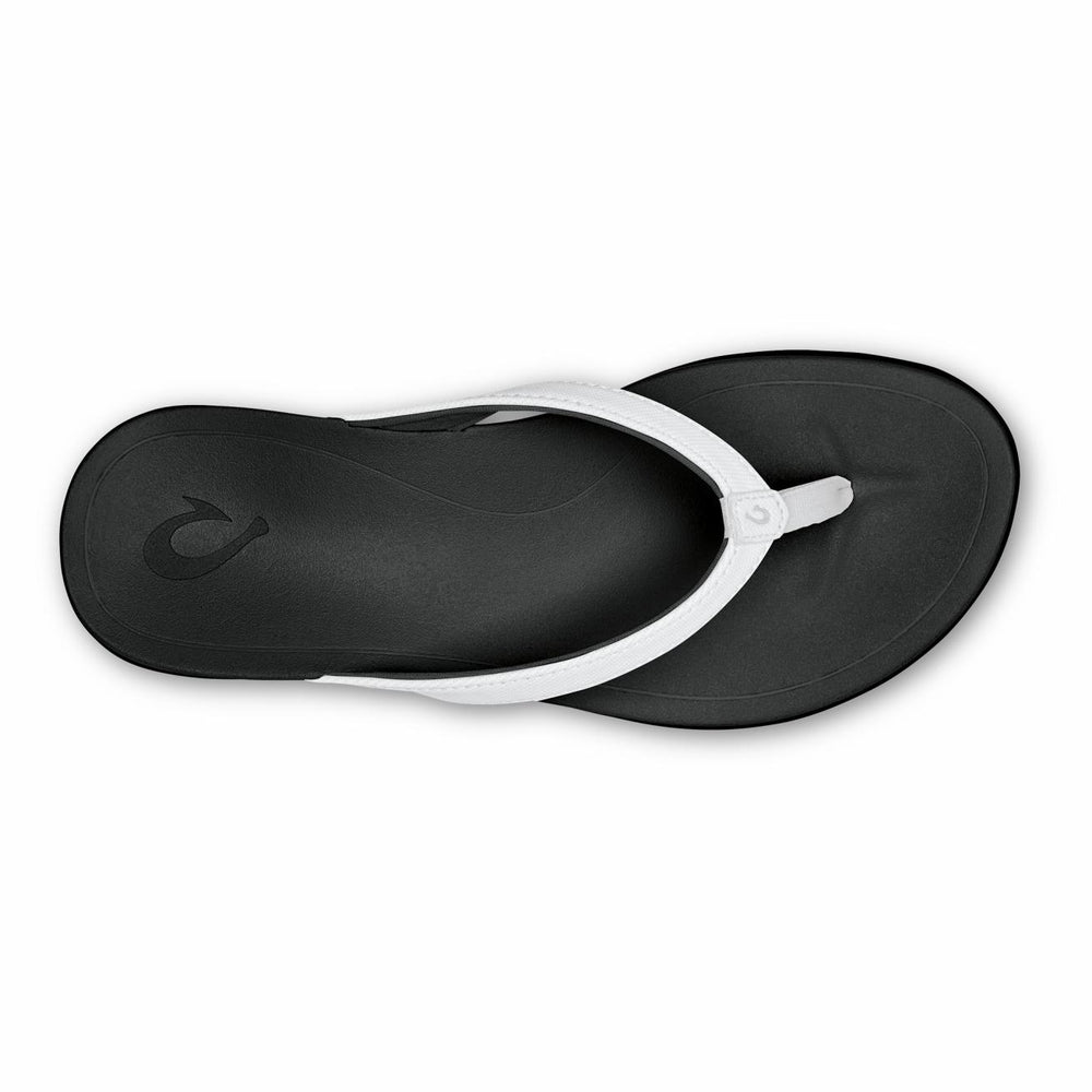 Olukai OluKai Ho‘ōpio - White / Onyx | Beach Sandals | Women Water-Friendly