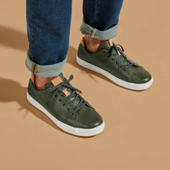 Olukai Panepo‘o Italian Leather Sneaker - Nori | Men Leather