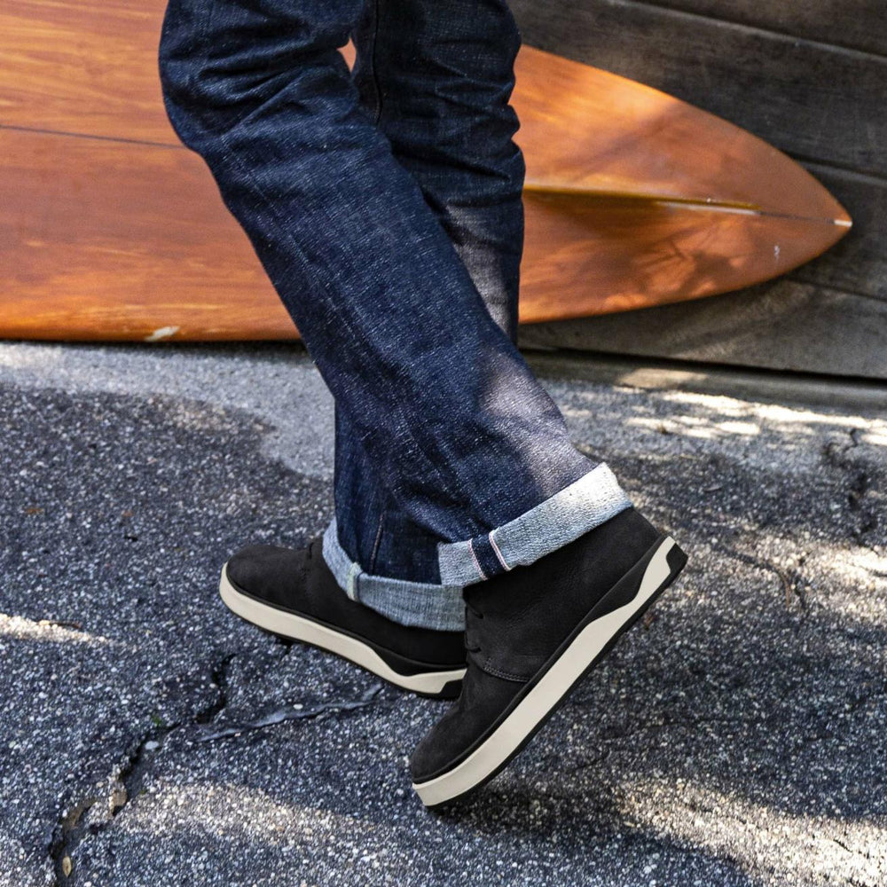 Olukai Papakū 'Ili Waterproof Leather Boots- Black | Men Waterproof