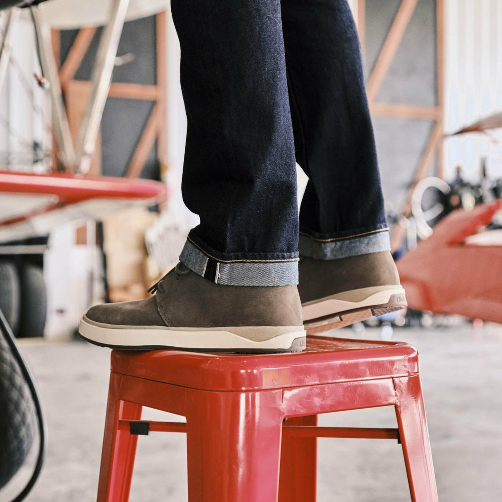 Olukai Papakū 'Ili Waterproof Leather Boots- Mustang | Men Leather