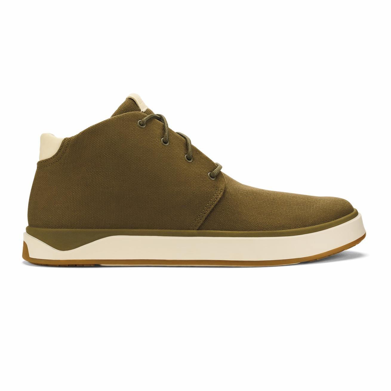 Olukai Papakū Waxed Canvas Boots - Olive | Men Waterproof