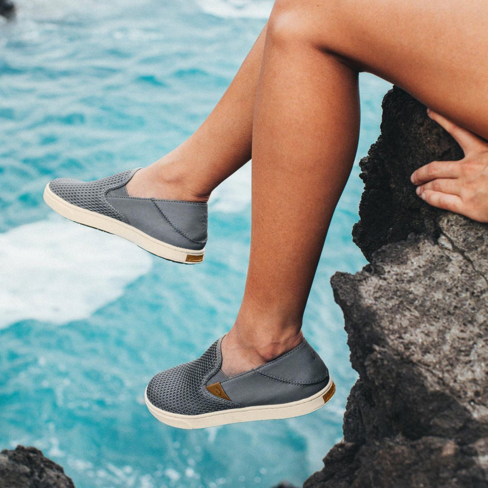 Olukai Pehuea Breathable Slip-On Sneakers - Pavement | Women Slip-On