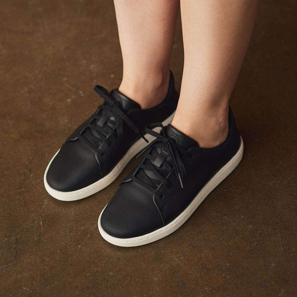 Olukai Pehuea Lī ‘Ili Leather Sneakers - Black | Women Leather