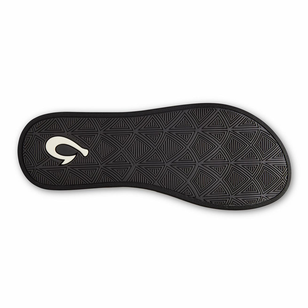 Olukai Puawe Beach Sandals - Silver / Black | Women Water-Friendly
