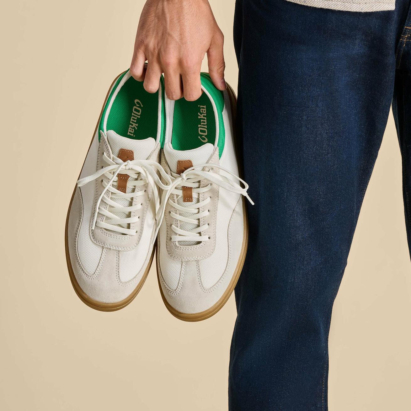 Olukai Pūnini Sneaker Shoes - Off White / Bamboo | Men Sneakers