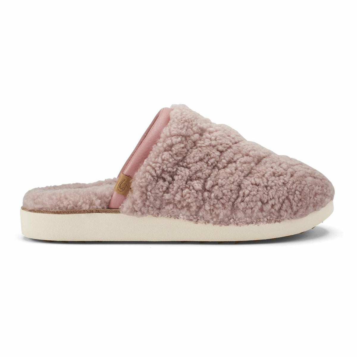 Olukai Pūpū Mua Shearling Mule Slipper - Pink Sea Salt | Women Indoor/Outdoor