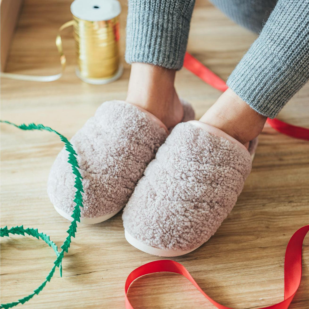 Olukai Pūpū Mua Shearling Mule Slipper - Pink Sea Salt | Women Indoor/Outdoor