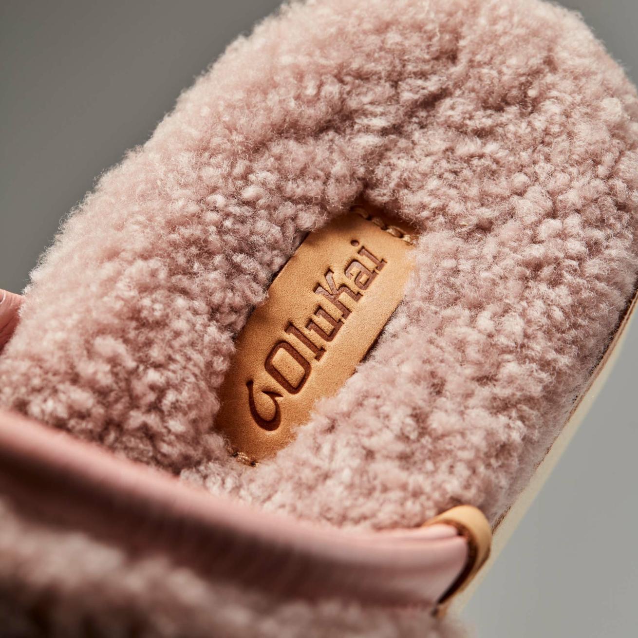 Olukai Pūpū Mua Shearling Mule Slipper - Pink Sea Salt | Women Indoor/Outdoor