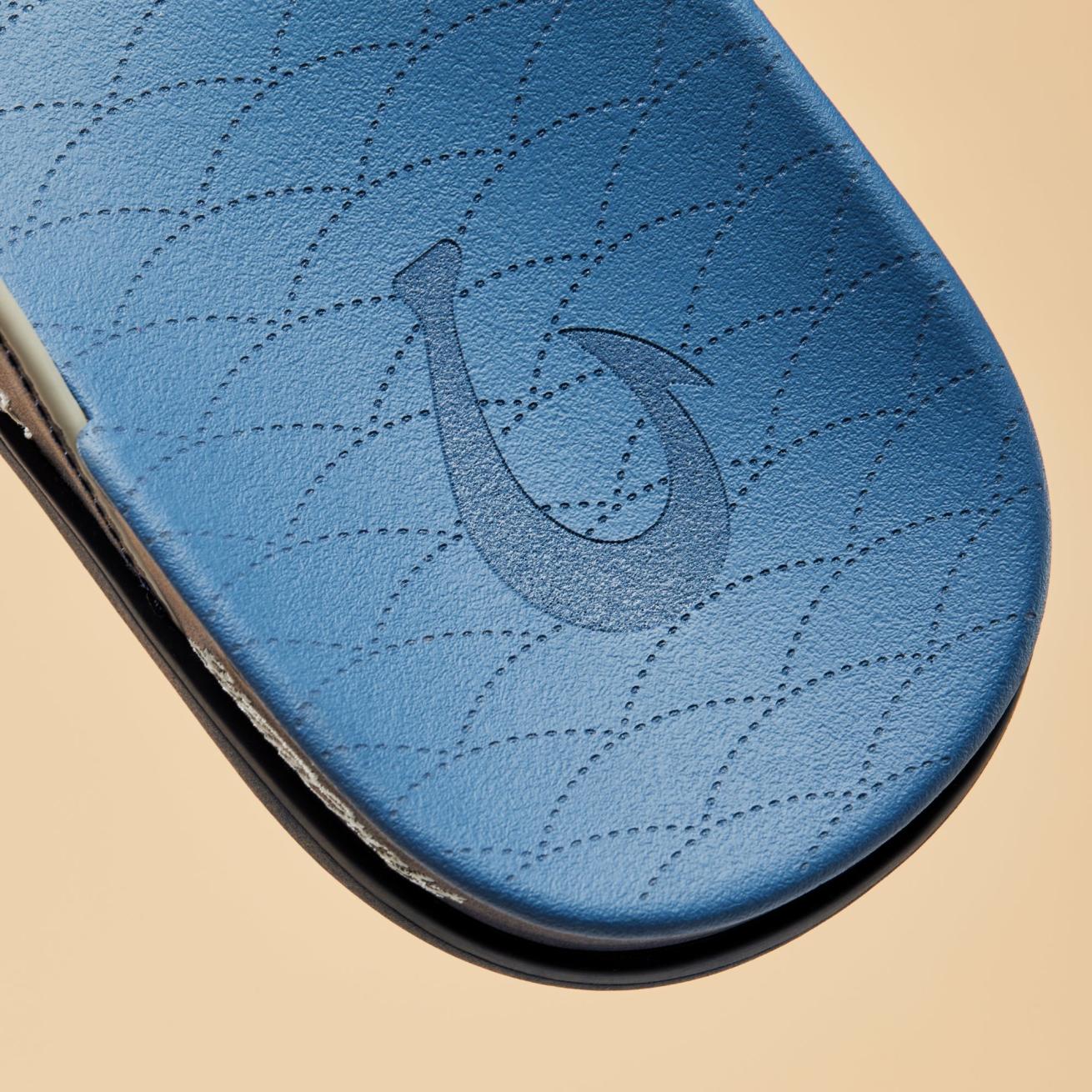 Olukai Shoreline Leather Sandals - Deep Water / Blue Fog | Men Leather