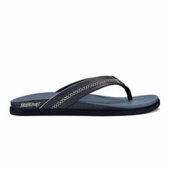 Olukai Shoreline Leather Sandals - Deep Water / Blue Fog | Men Leather