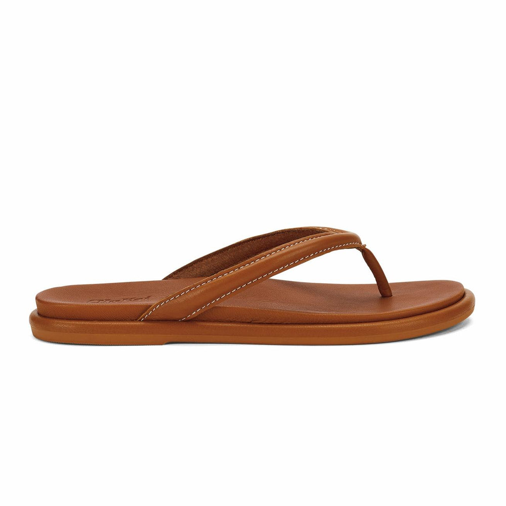 Olukai Tiare Leather Beach Sandals - Fox | Women Leather