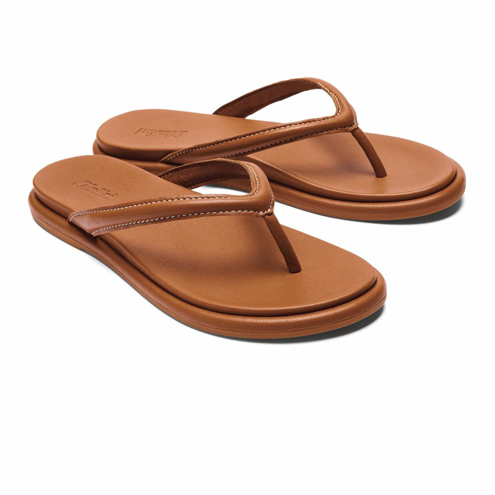 Olukai Tiare Leather Beach Sandals - Fox | Women Leather