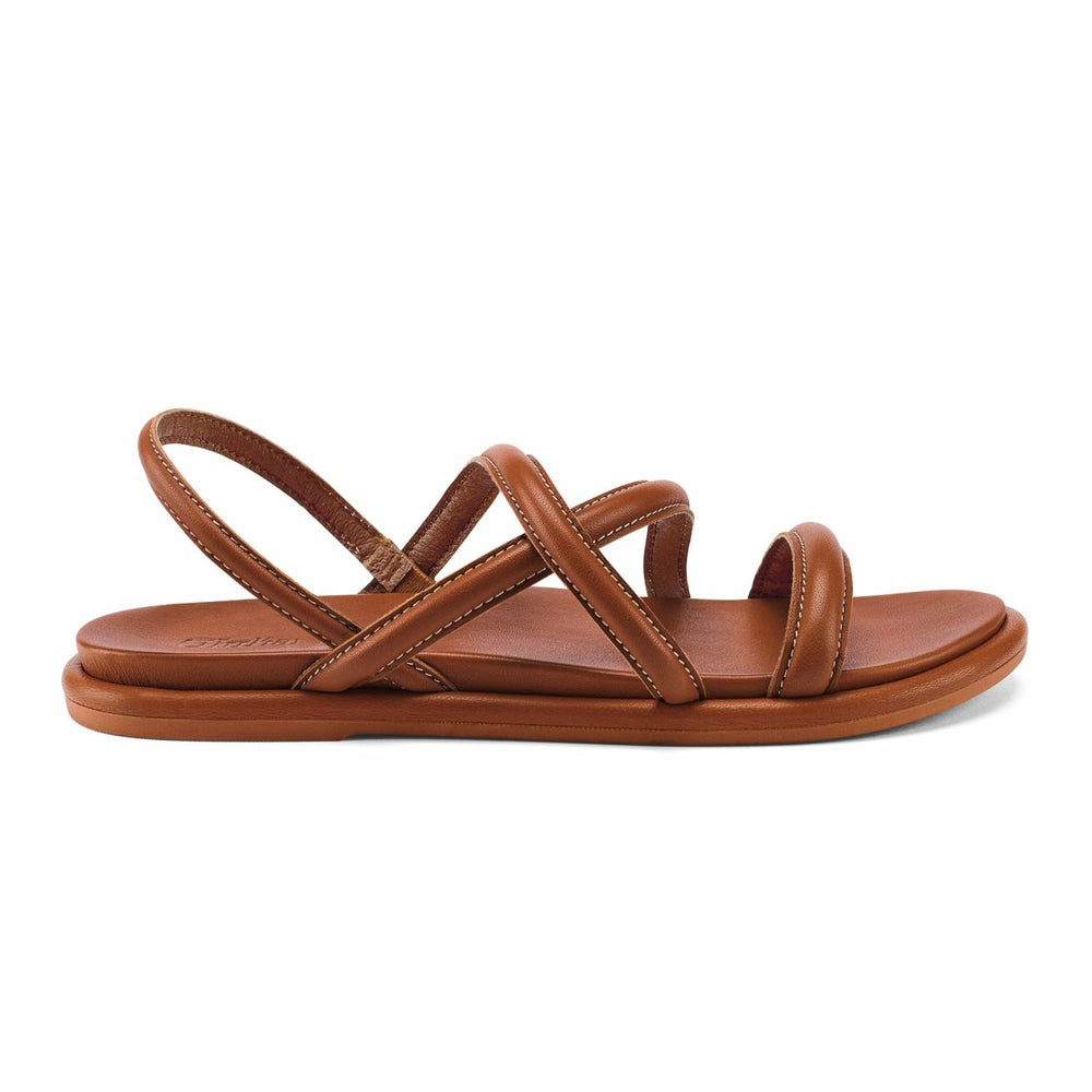 Olukai Tiare Strappy Leather Sandals - Fox | Women Leather