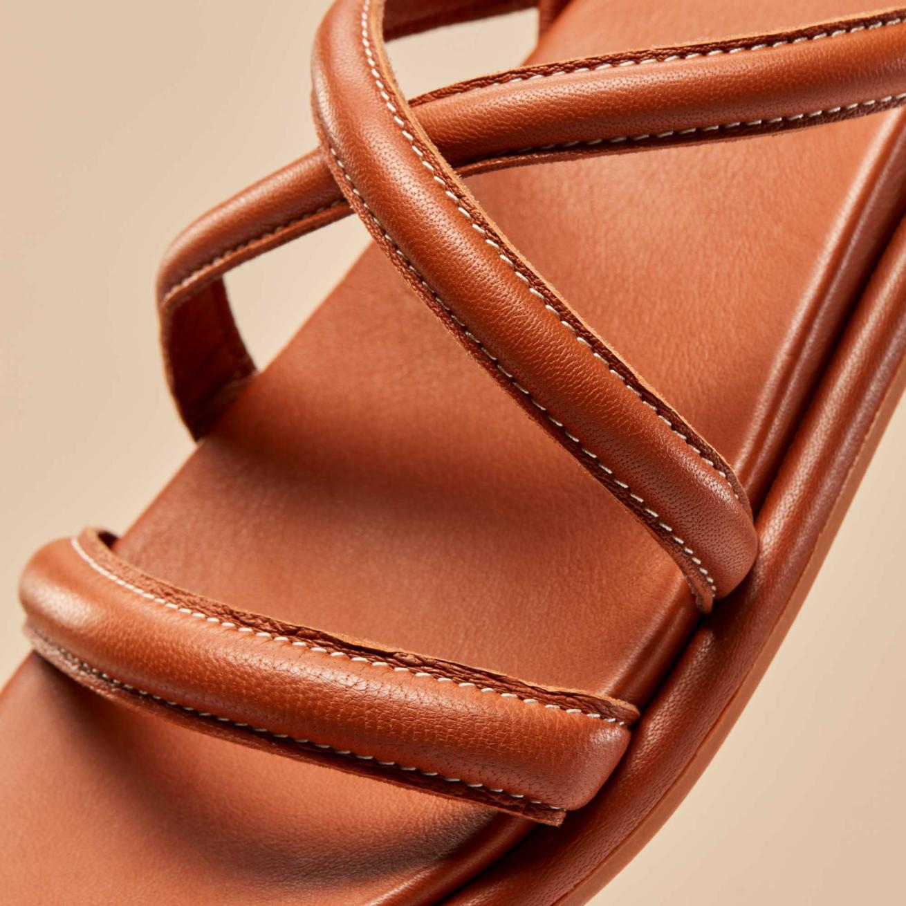 Olukai Tiare Strappy Leather Sandals - Fox | Women Leather